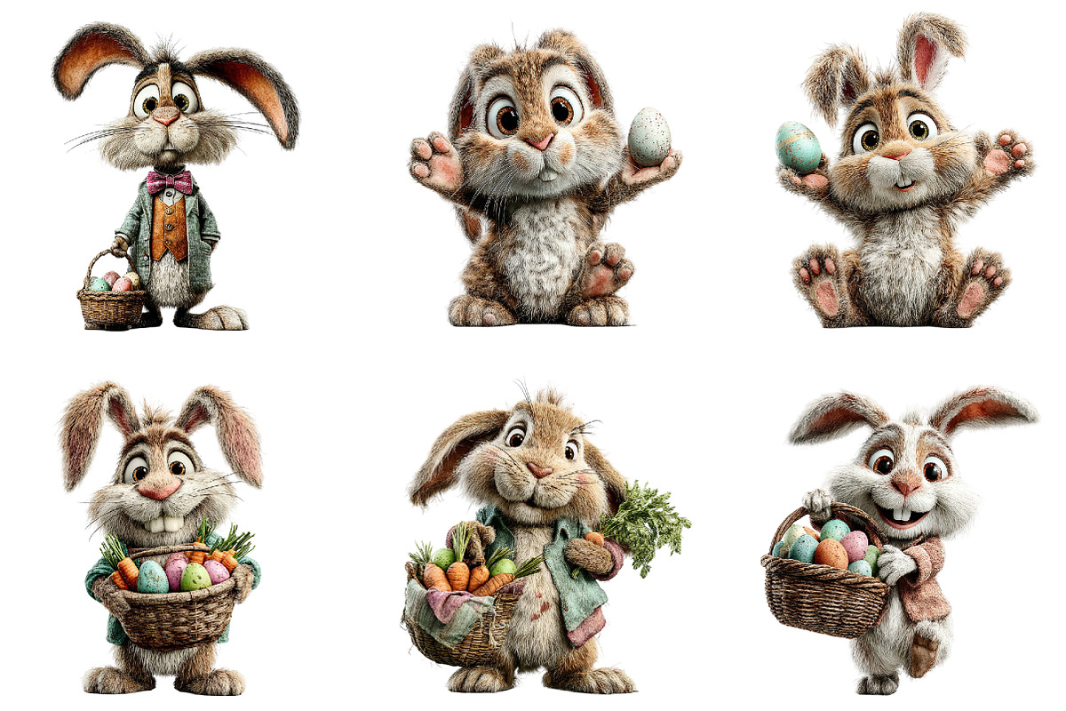 Funny Easter Bunny Clipart, an Illustration by Sublimation Artist (Photo 4 of 7)