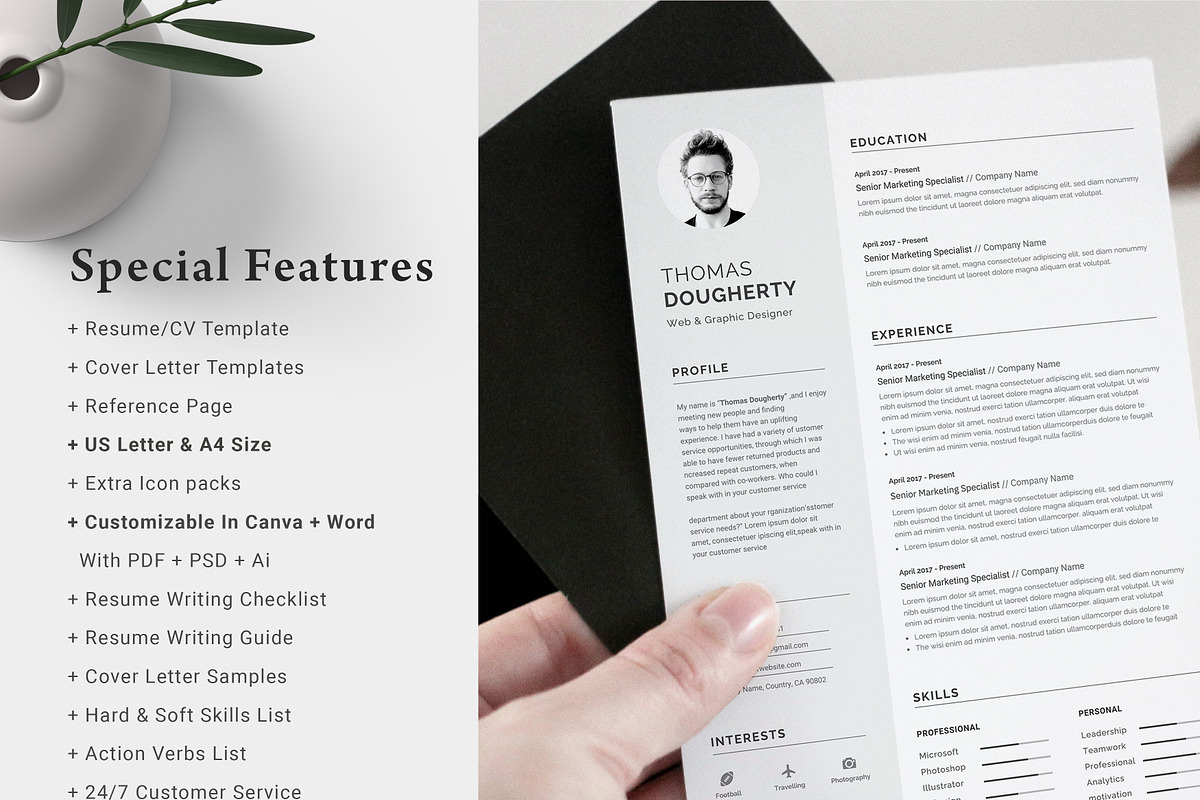 Canva Resume Template | Word, a Resume Template by CreativeZoom (Photo 4 of 7)