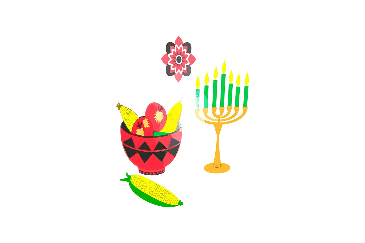 Festive Kwanzaa & Hanukkah Icon Set, an Object Graphic by yasushie (Photo 8 of 16)