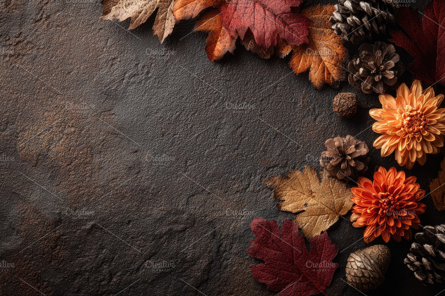Autumnal arrangement with flowers le, a Photo by Pixeness Studio