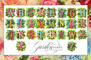 Garden Party Watercolor Graphics