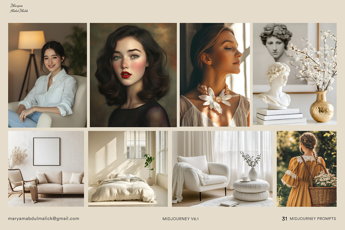 MidJourney Aesthetic Prompt Pack, a Photo by maryamdesignarts (Photo 2 of 9)