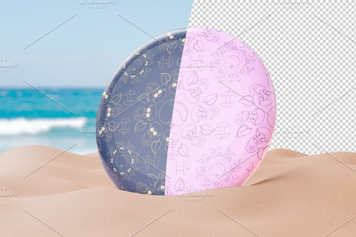Plastic Frisbee mockup. PSD mockup., a Mockup by NatalyaZelenova (Photo 3 of 6)