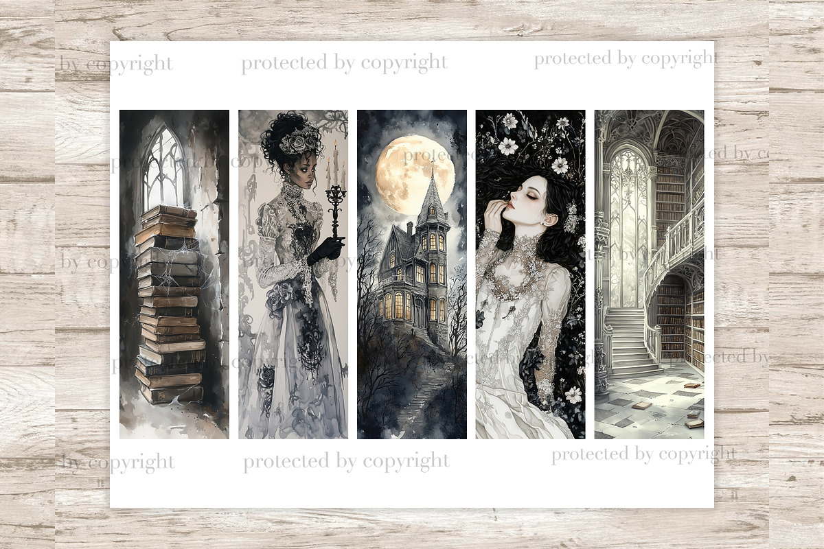 Haunted House Bookmarks | Halloween, a Seasonal Illustration by GlamArtZhanna (Photo 3 of 3)
