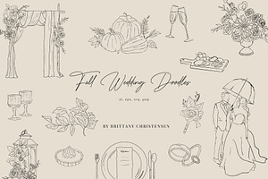 Fall Wedding Doodles, an Illustration by Britt Christensen Designs