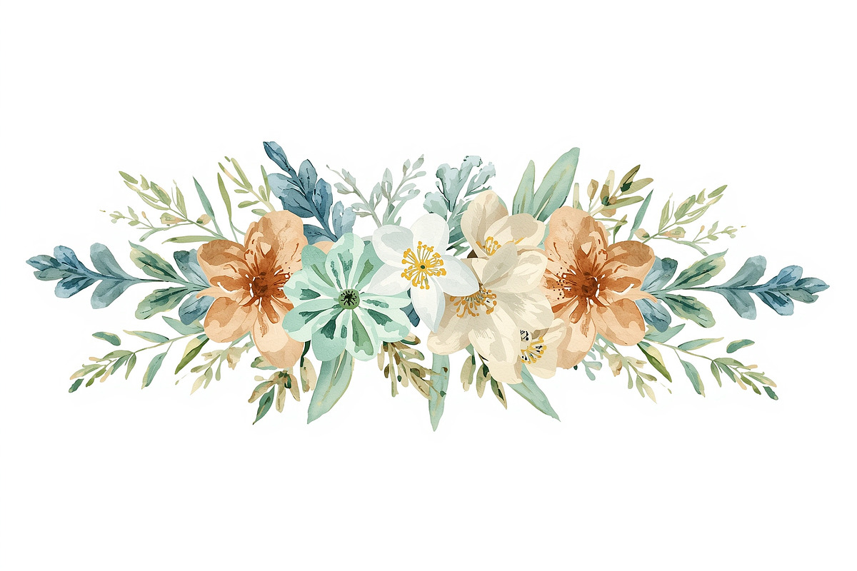 Rustic Orange Floral Set, an Illustration by Designer_Momina (Photo 5 of 16)