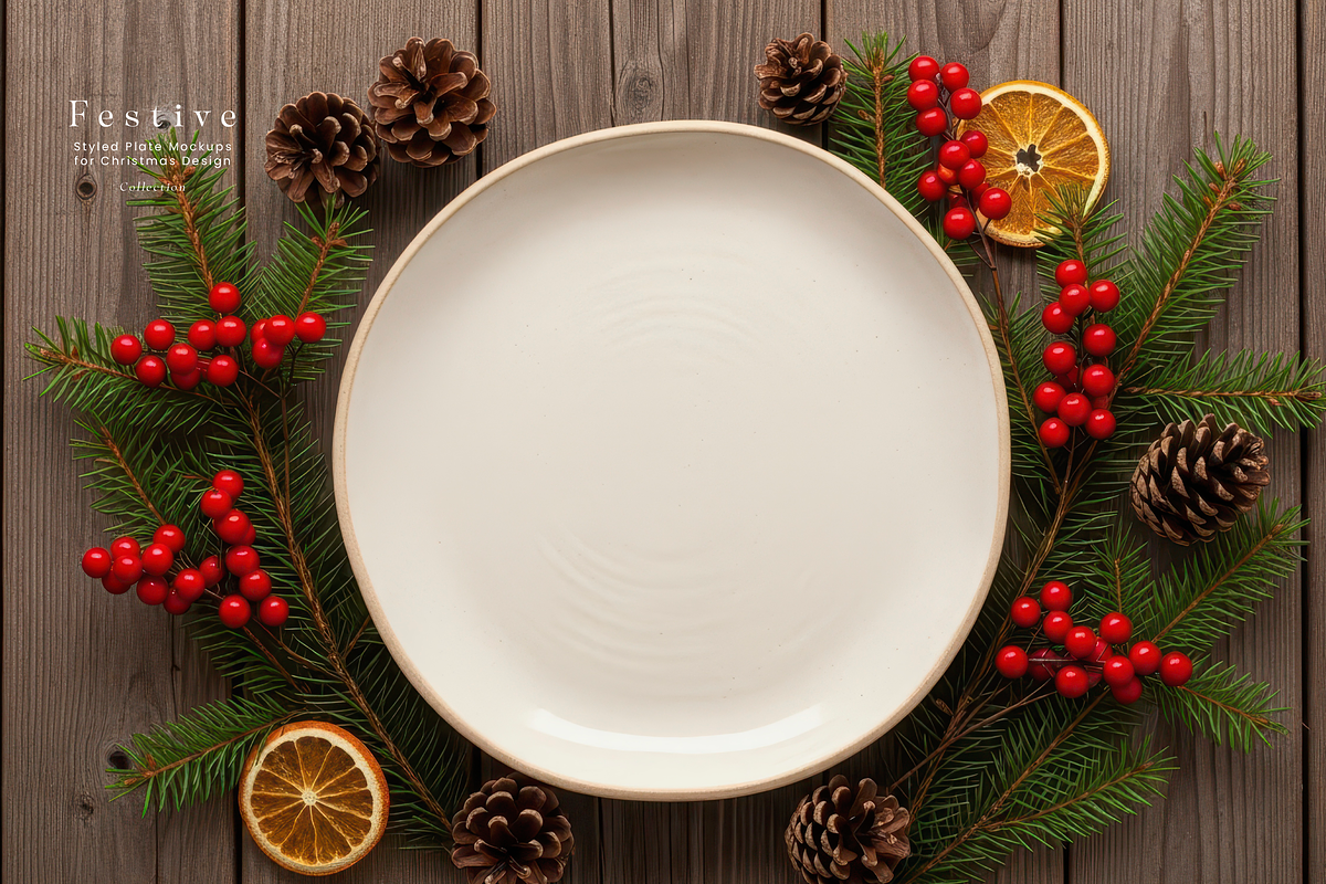 Christmas Plate Mockup 100 JPG, a Cups & Container Mockup by KennedyStudio (Photo 8 of 12)