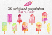Summer Popsicles & Pattern Clip Art, a Food Illustration by MaraquelaStudio (Thumbnail 2 of 5)