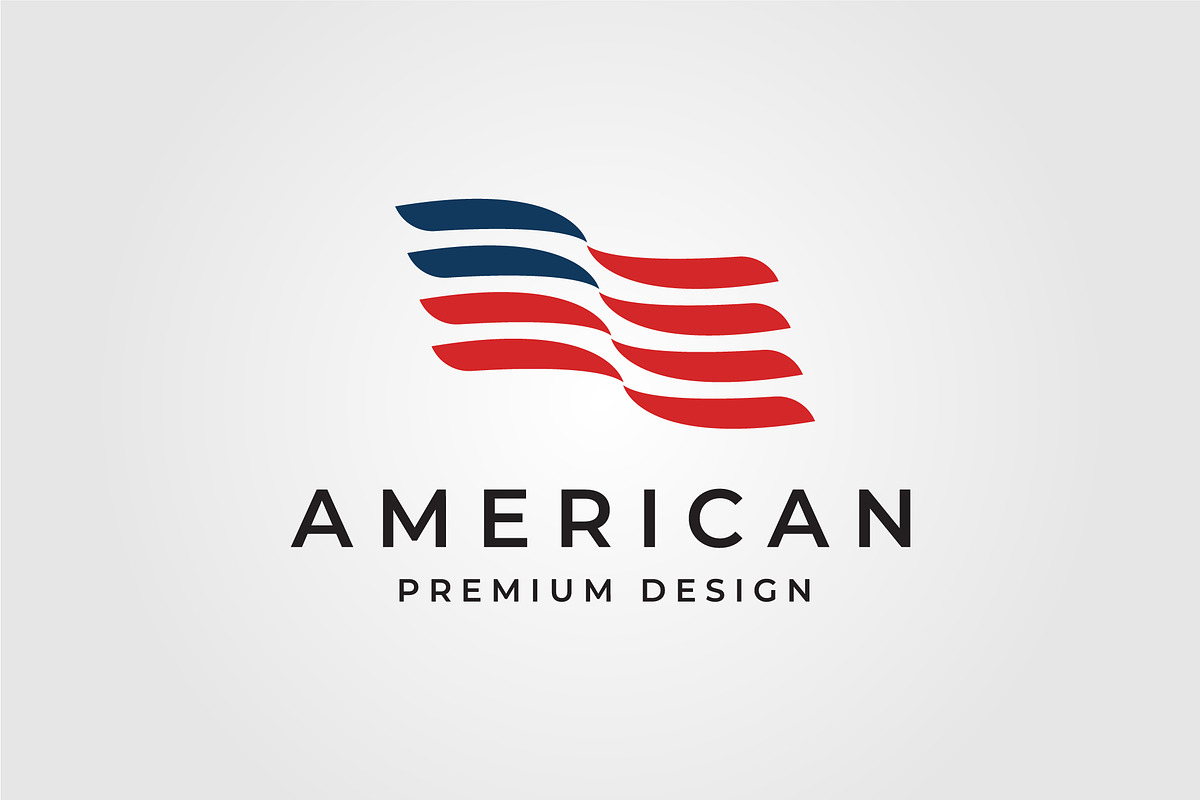 american flag logo minimalist symbol, a Branding & Logo Template by lawoel