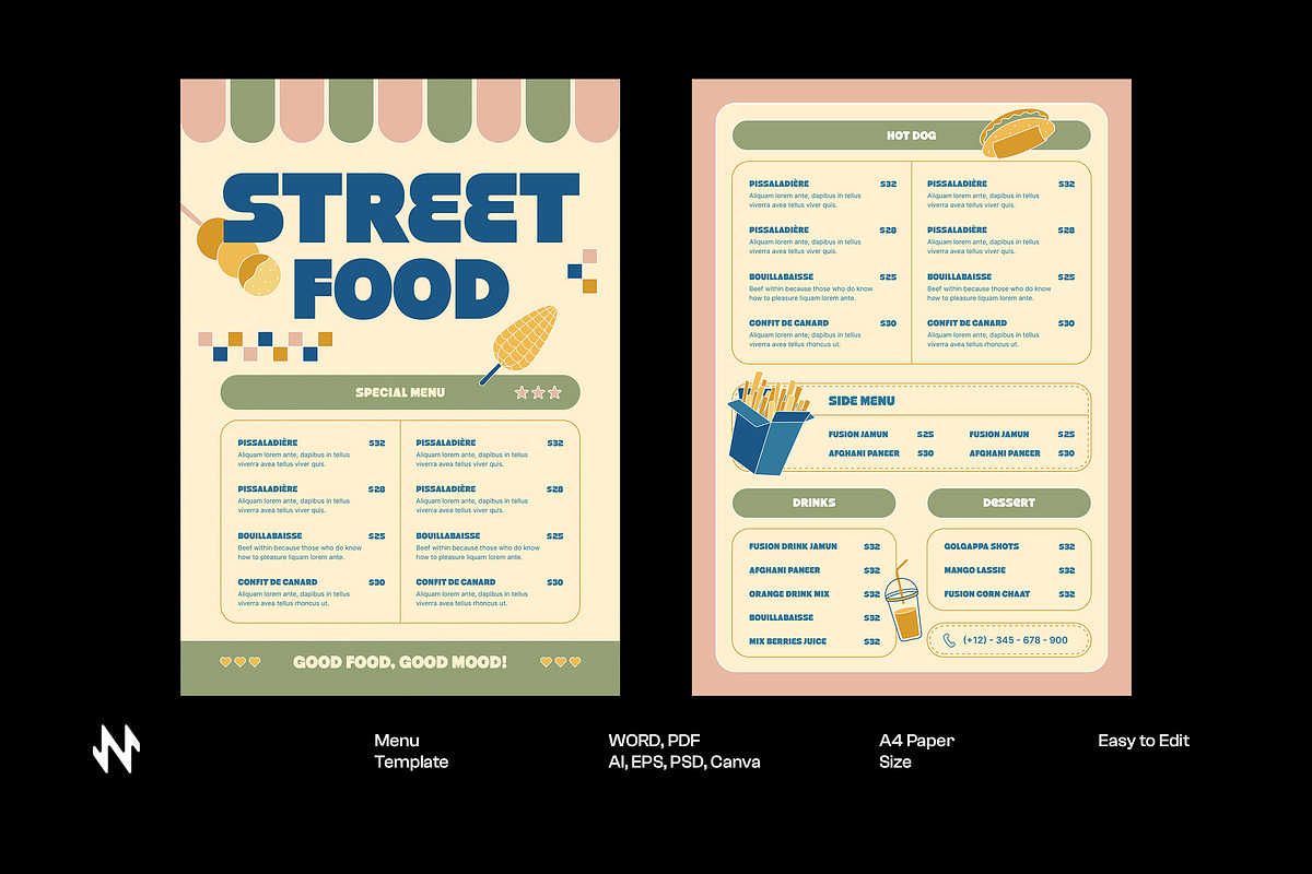 Street Food Menu, a Stationery Template by Neermana (Photo 1 of 4)