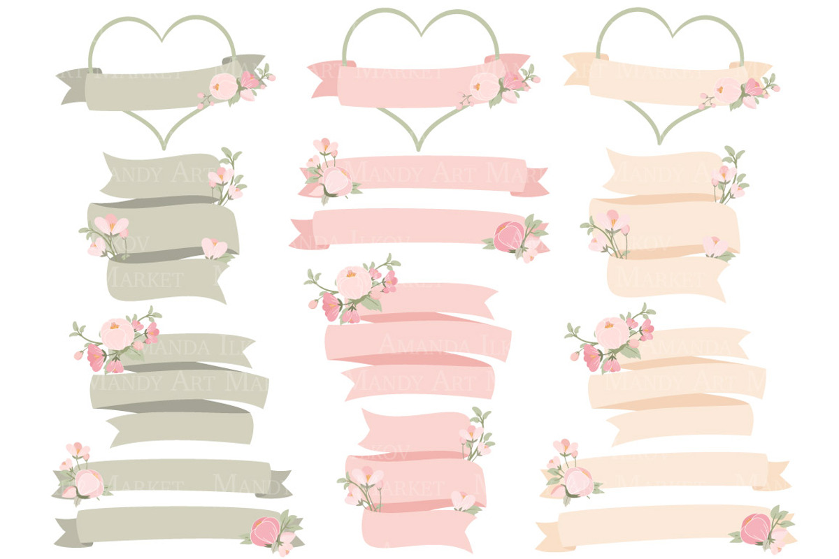 Soft Pink Floral Heart Wreath Vector, an Illustration by Amanda Ilkov (Photo 4 of 5)