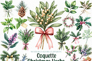 Coquette Christmas Herbs Clipart, an Illustration by Craft Nest (Thumbnail 1 of 6)