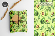 Watercolor Avocado Seamless Patterns, a Food Illustration by OlDm_Shop (Thumbnail 7 of 10)