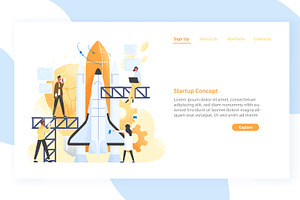 Startup concept banner, a Technology Illustration by Good Studio