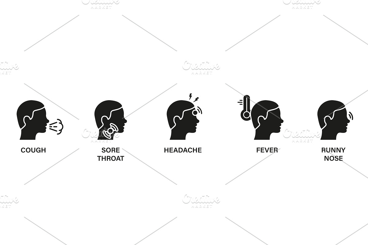 Headache, Fever, Runny Nose, Cough, an Object Illustration by Vector Creator