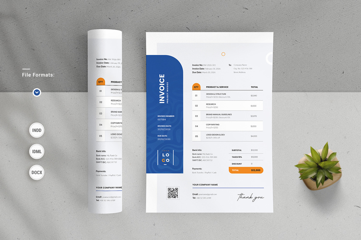 Modern Invoice, Estimate & Brief, a Stationery Template by Creativity-Design (Photo 2 of 4)