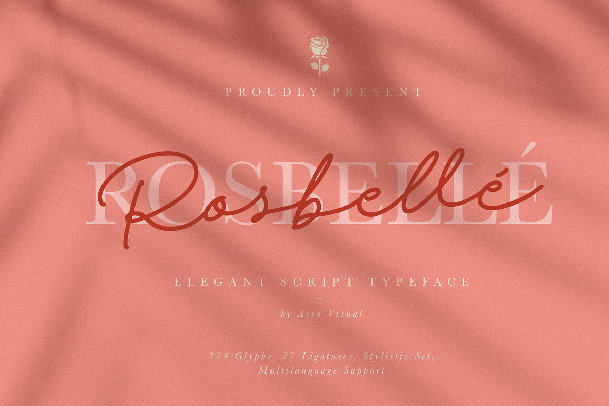 Rosbellé, a Script Font by ARSAVISUAL (Photo 1 of 13)