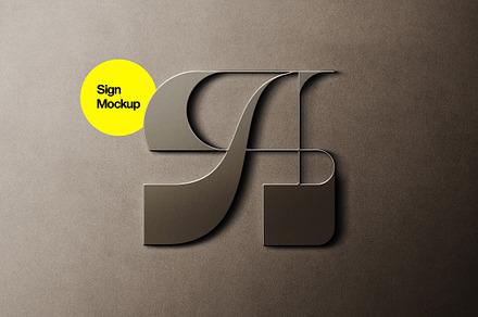 Stylish Steel Sign Mockup, a Product Mockup by Design Squad