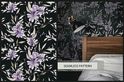 4 Watercolor Purple Seamless Flowers, a Pattern Graphic by Knopazyzy (Thumbnail 5 of 5)