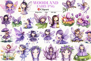 Watercolor Magical Garden Purple png, an Illustration by Watercolor design