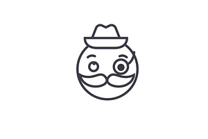 Gentlemen Emoji Concept Line