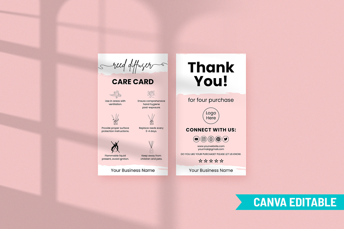 Printable Reed Diffuser Care Card, a Templates & Theme by Snapybiz (Photo 5 of 11)