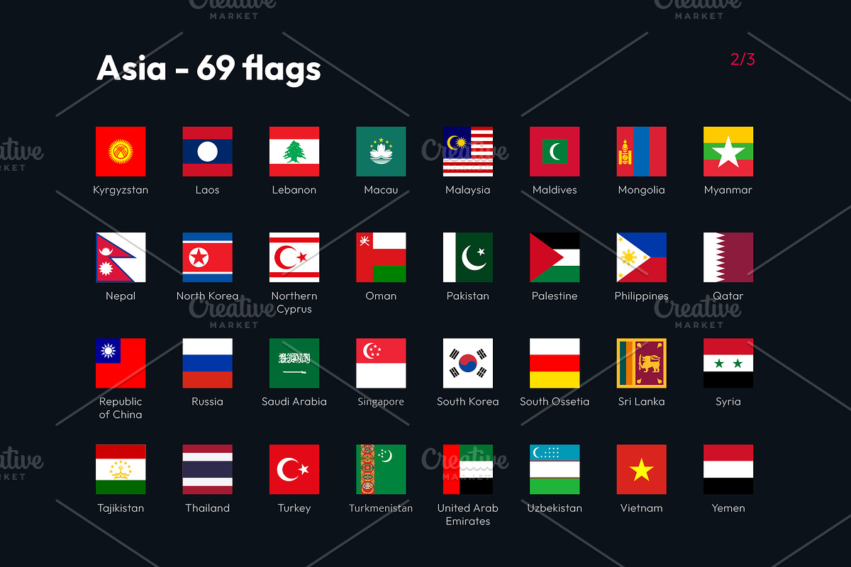 Flags of the World - Square Icons, an Icon by bvcreates (Photo 9 of 16)