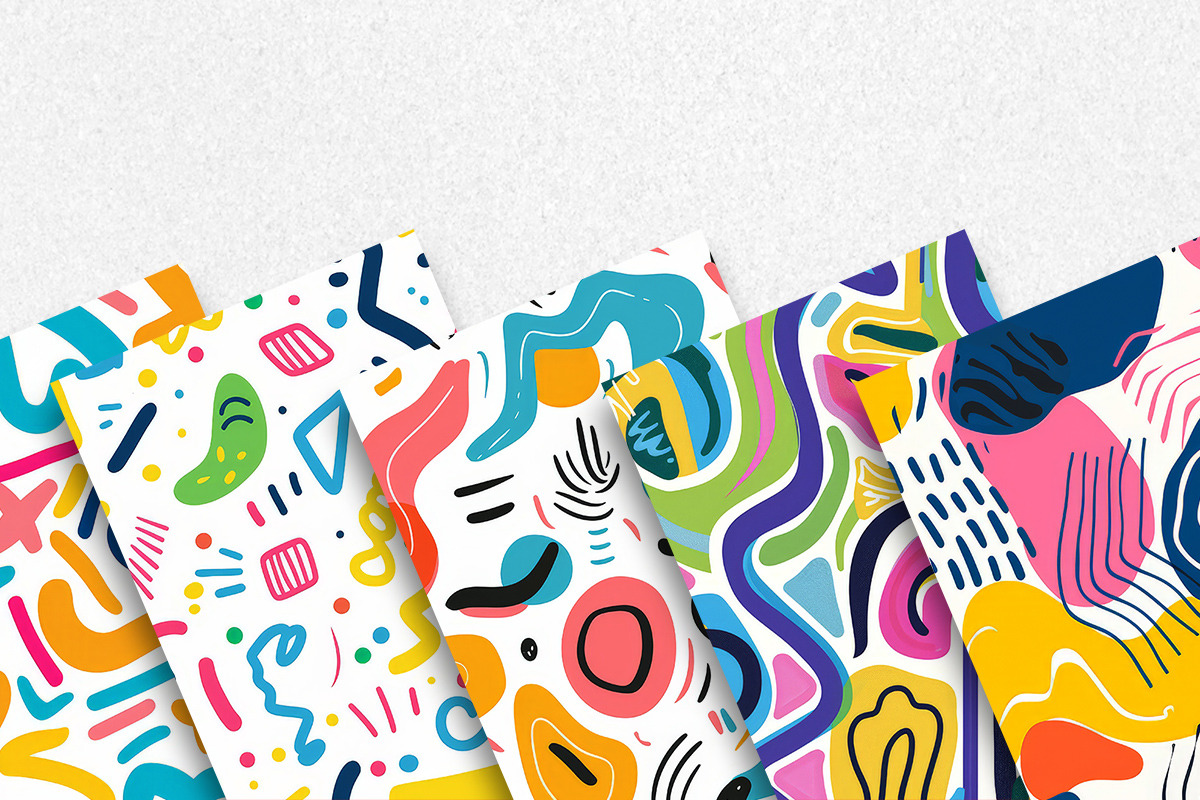 Abstract shapes doodle background, a Background Graphic by Pixeness Studio (Photo 2 of 2)