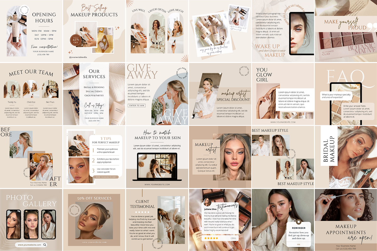 Makeup Artist Instagram Templates, a Social Media Template by ShopRShop