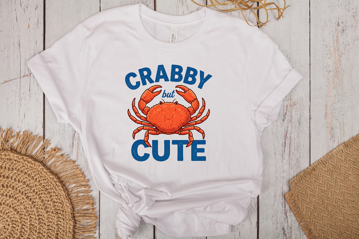 Crabby but Cute Beach Crab Summer, an Animal Illustration by CraftArtStudio (Photo 3 of 4)