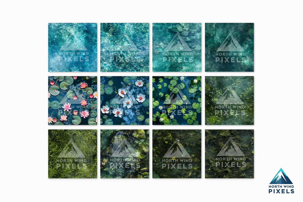 12 Pond Water Digital Papers, a Texture Graphic by NorthWindPixels (Photo 2 of 4)