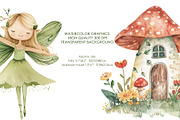 Watercolor Green Fairy clipart., an Object Graphic by AquarelleSpace (Thumbnail 4 of 4)