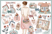 Floral Fall, a Decorative Illustration by Rosabebe (Thumbnail 1 of 3)