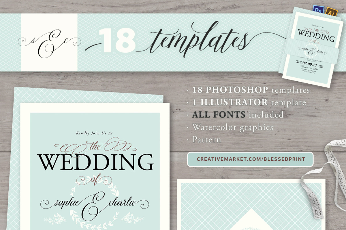BIG BUNDLE for Templett & Corjl, a Script Font by Blessed Print (Photo 13 of 58)