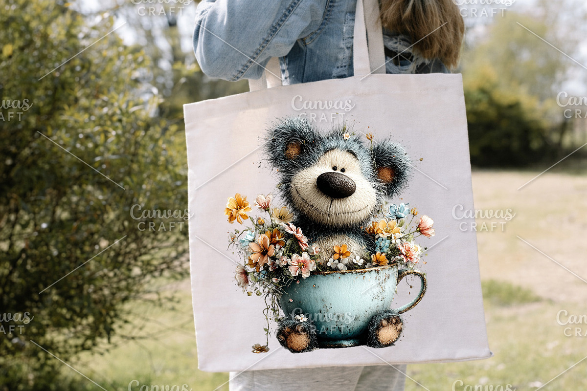 Whimsical Spring Teddy Bear Clipart, an Illustration by Canvas Craft (Photo 6 of 7)