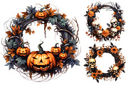 Halloween Wreath Sublimation Clipart, a Seasonal Illustration by Creative Arslan (Thumbnail 3 of 8)
