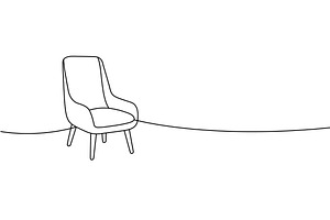 Minimal accent chair with tall