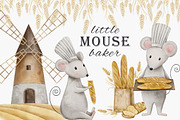 Watercolor Mouse Chef bakery clipart, a Food Illustration by Daryartsy (Thumbnail 1 of 10)