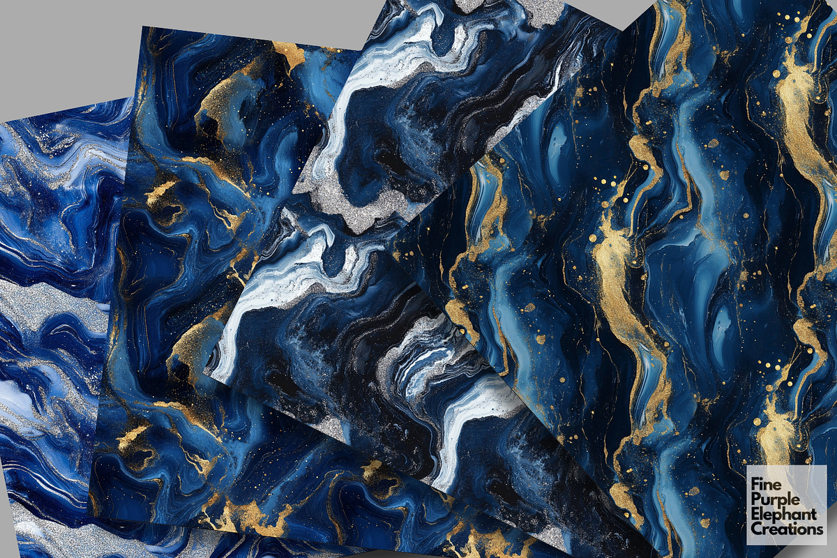 Blue Marble Texture Granite Stone, a Pattern Graphic by Fine Purple Elephant (Photo 3 of 5)