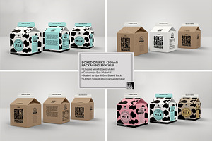 Paper Boxed Drink Packaging MockUps