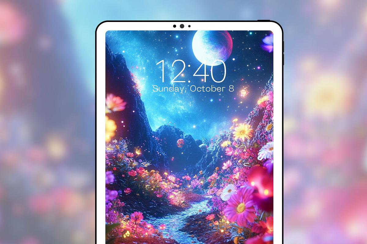 Fantasy Galaxy Floral Backgrounds, a Graphic by Kalindiprints (Photo 4 of 6)