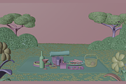 Stylized Picnic 3D Scene, a Scene 3D Model by Dudukbersama (Thumbnail 2 of 2)