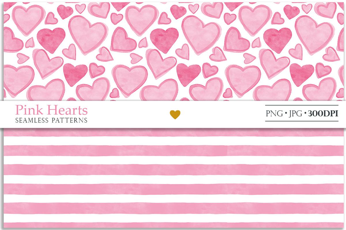 Pink hearts seamless patterns, a Pattern Graphic by Luba Vega (Photo 7 of 9)