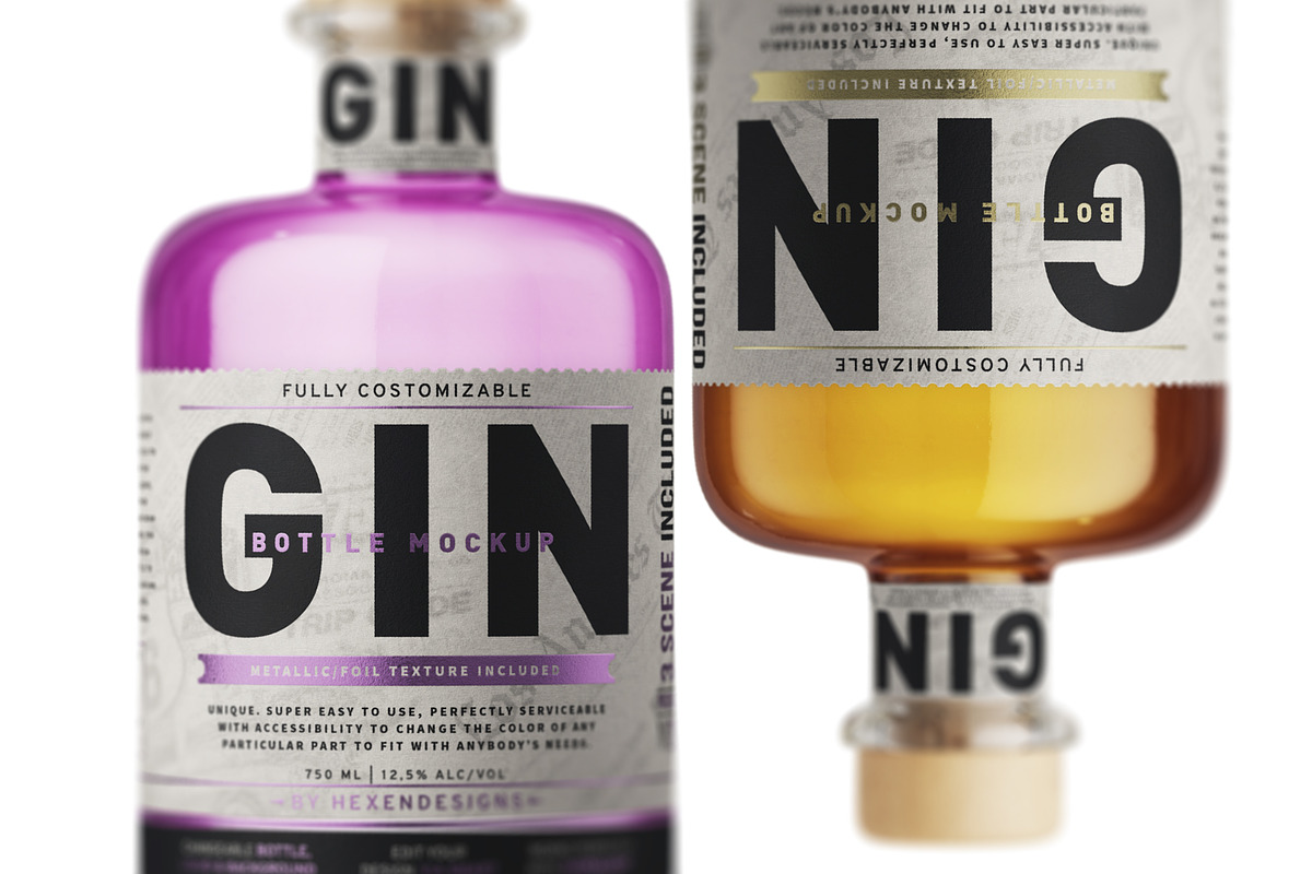 Gin Bottle Mockup, a Product Mockup by HexenDesigns (Photo 5 of 13)