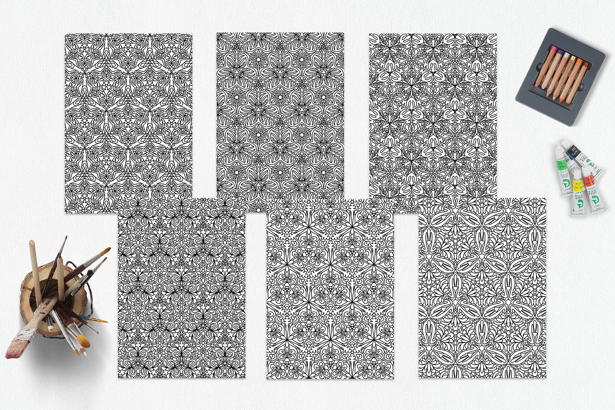 Patterns for coloring PDF,JPG vol-05, a Brochure Template by dnapslvsk (Photo 3 of 6)
