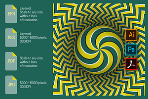 Spiral ball moving illusion