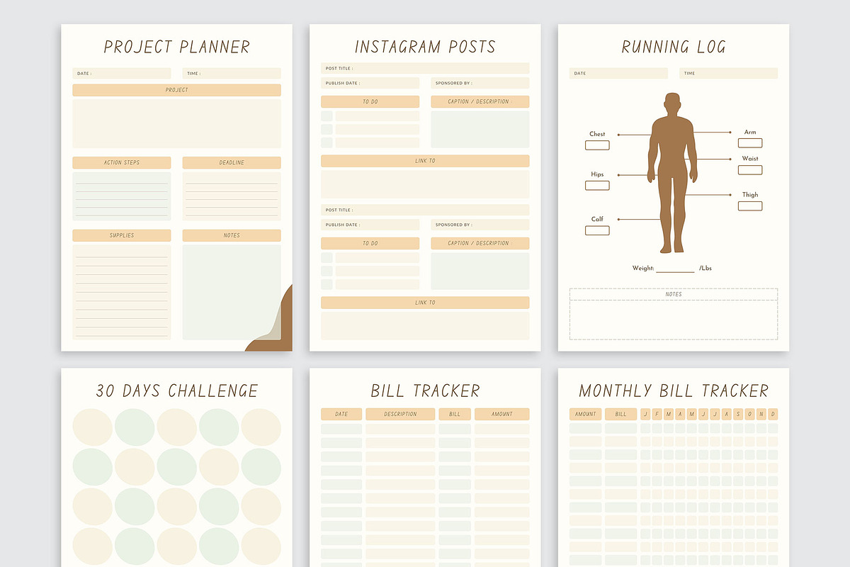 CANVA ULTIMATE PLANNER BUNDLE Vol.11, a Stationery Template by MNT-Creator