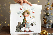 Quirky Valentine Boy Clipart, an Illustration by OK Design (Thumbnail 6 of 6)
