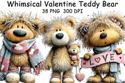 Whimsical Valentine Teddy Bear PNG, an Illustration by CraftArtStudio (Thumbnail 1 of 6)