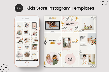 Kids Instagram Post Canva template, a Social Media Template by Yaaas Design